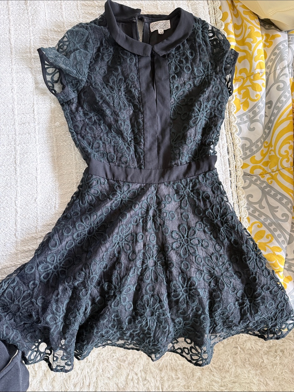 Lucca Couture Black Lace Mini Dress